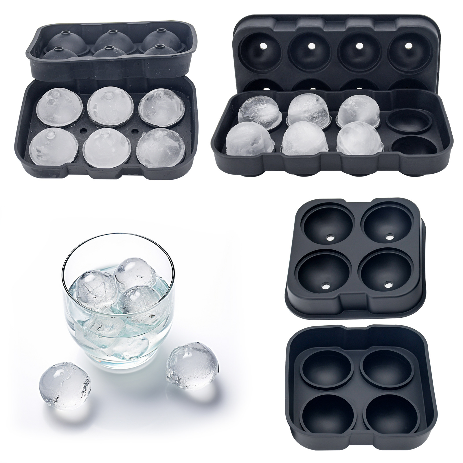 Whisky ice hockey mold, 468 holes, ice hockey puck, household round ball, ice cube tray, ice-making tool full figure