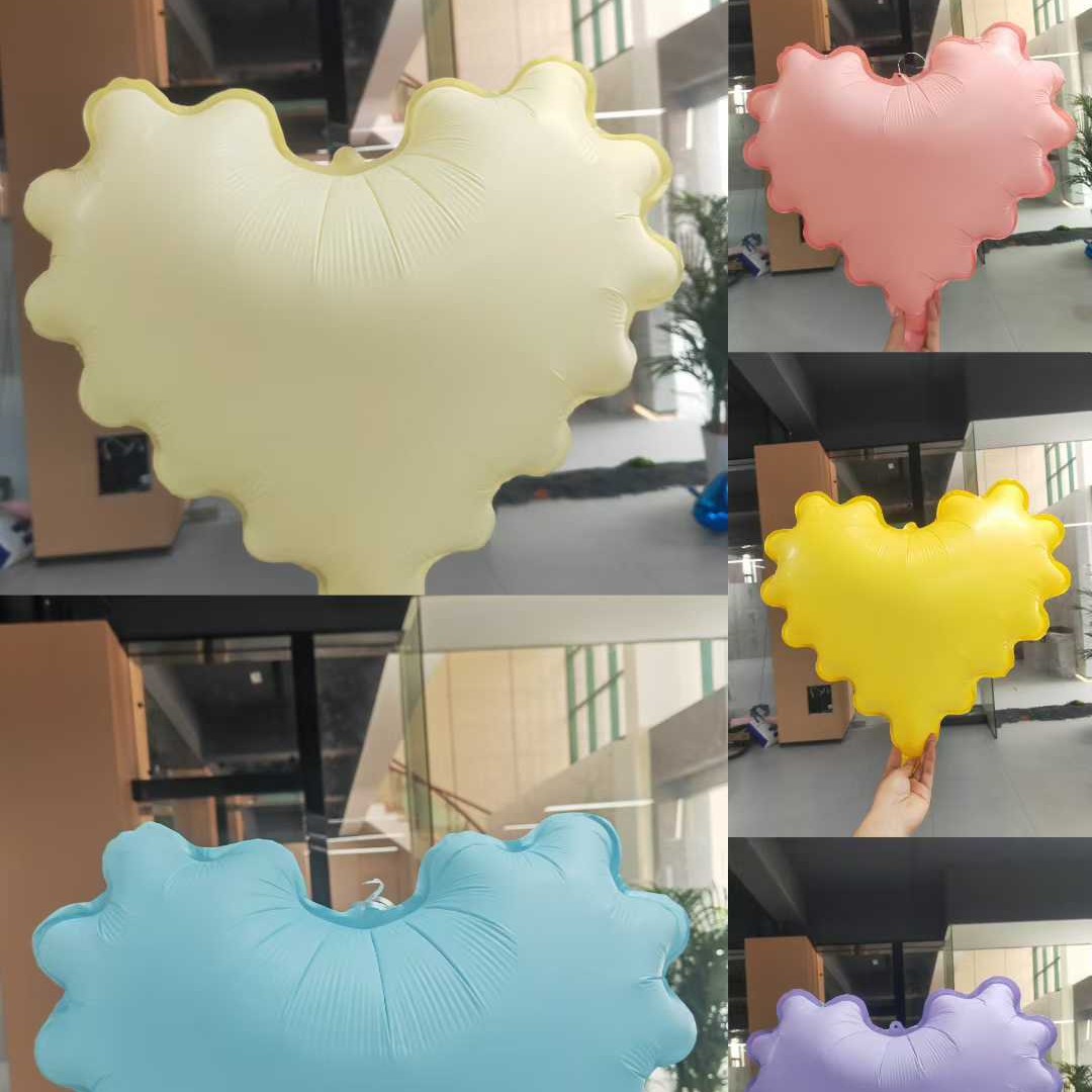 18-inch wavy pink heart-shaped aluminum film balloon birthday photo store atmosphere decoration balloon details Picture