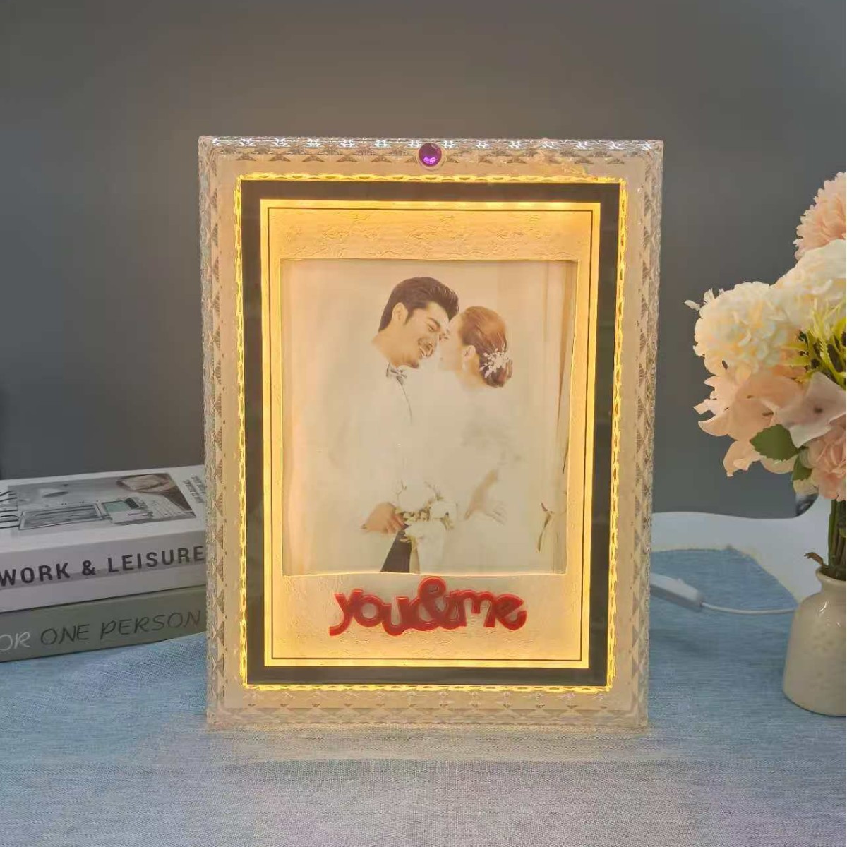 LED相框灯发光相框现代简约设计手工diy创意礼品灯画ins发光相框