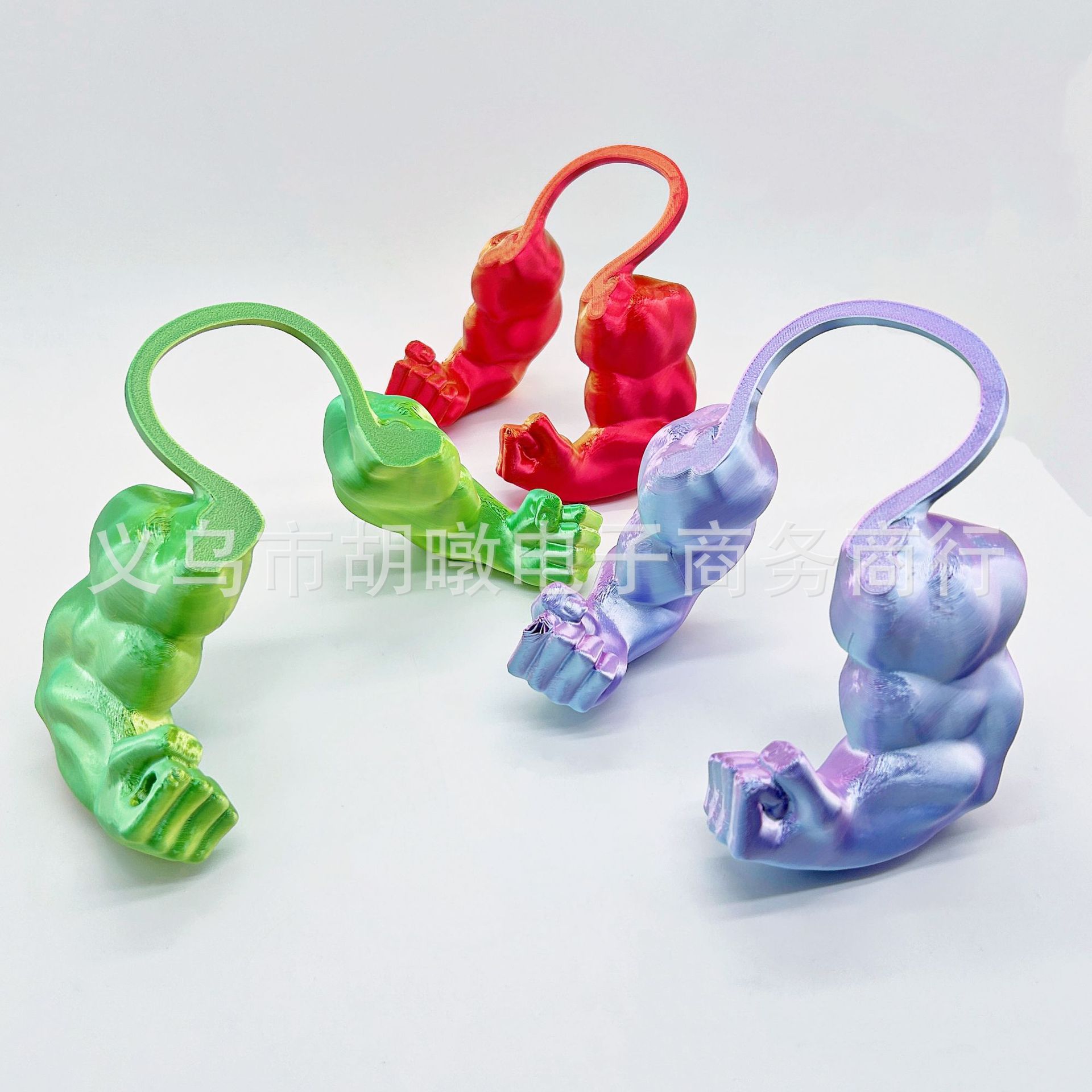 跨境Creative Green Giant arm3D打印恶搞宠物挂脖炫彩浩克手臂