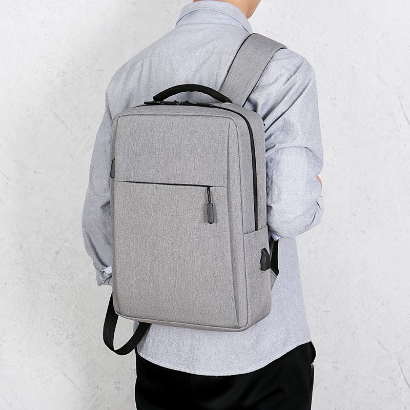 Simple business backpack for both men and women, large-capacity USB charging waterproof backpack for computers, corporate gift backpack Item Picture