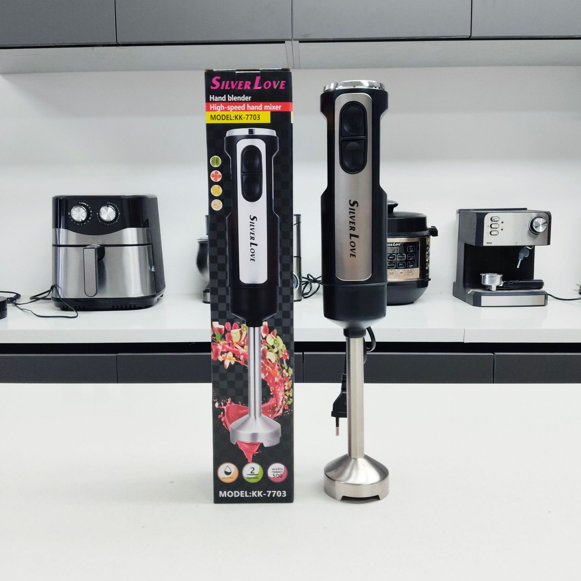 European standard cross-border trade portable household kitchen blender, handheld electric stainless steel cooking stick blender, electric Z209 details Picture