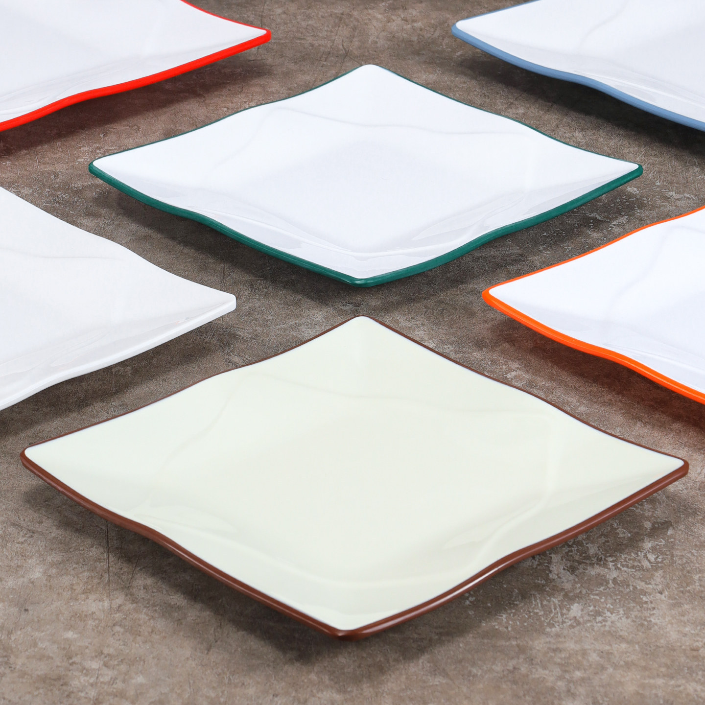 Melamine square plates, imitation porcelain restaurant cold dish plates, plastic fast food plates, rice bowl plates, restaurant stir-frying plates, commercial use