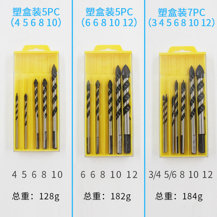 Triangular handle multi-functional wall drill bit, marble and glass hole opener, tile hand electric drill, ceramic hole drilling set details Picture
