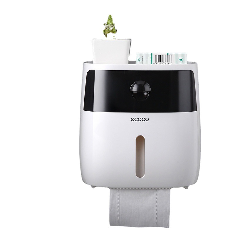 Customized bathroom tissue box, wall-mounted waterproof toilet paper, non-perforating tissue paper, toilet toilet paper roll, and storage rack Item Picture