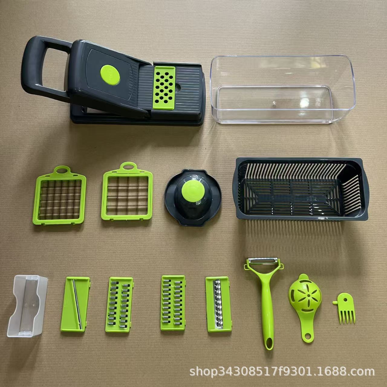 Dual-head button 16set vegetable cutter, a multi-functional vegetable cutter, a best-selling vegetable cutter Specification image