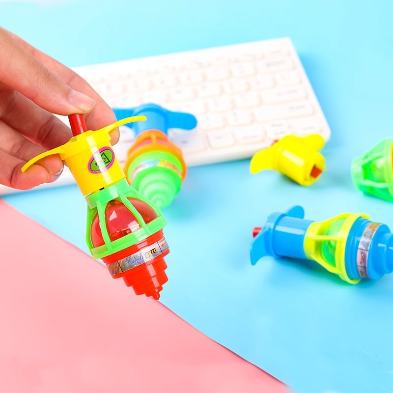 The glowing small gyroscope and rotating gyroscope are selling well at the street stall as prizes for kindergarten students and small gifts for babies on Children's Day Application Scenario