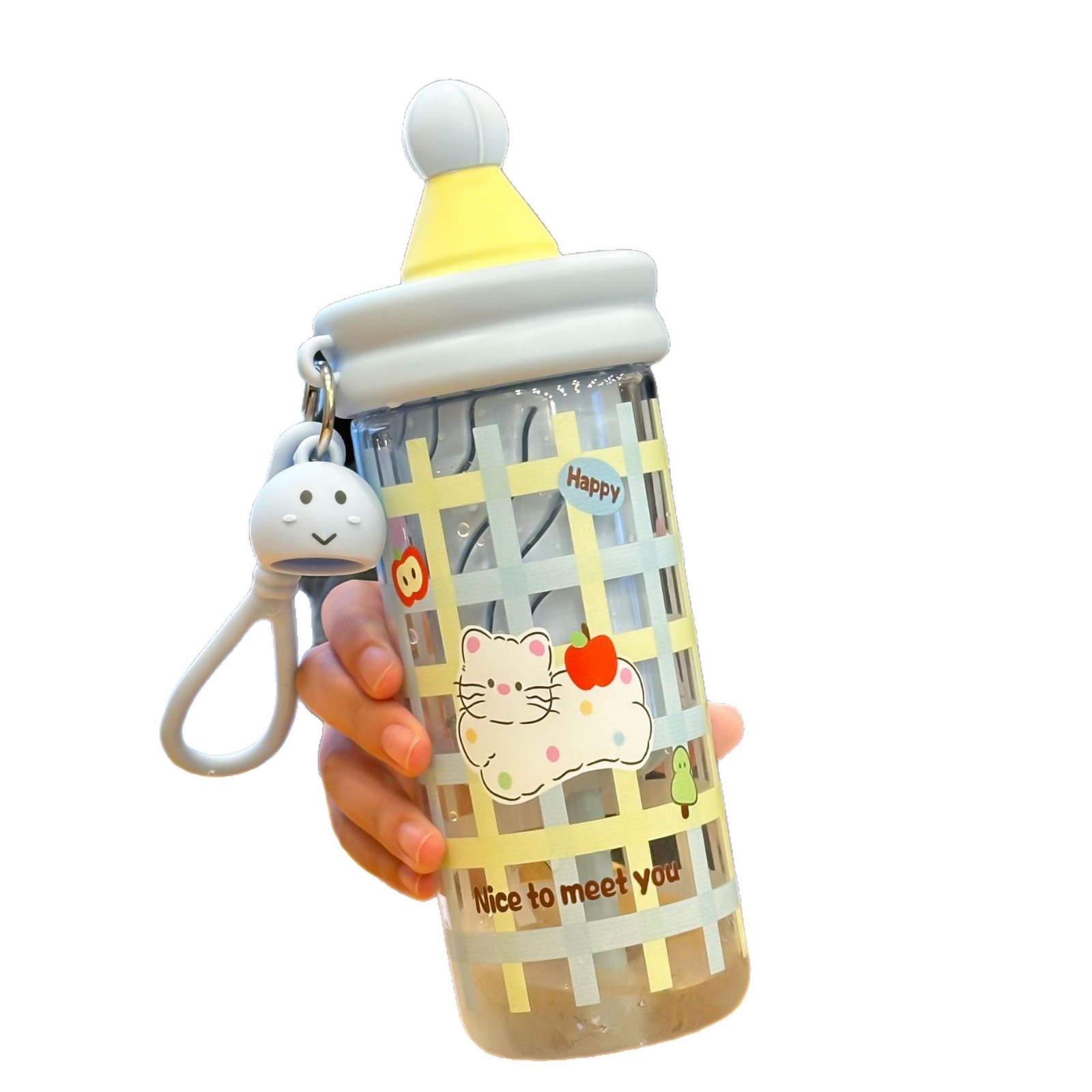 Summer large-capacity straw cup, Tritan high-temperature resistant and shockproof plastic cup, portable high appearance level water cup, girls' cup Item Picture