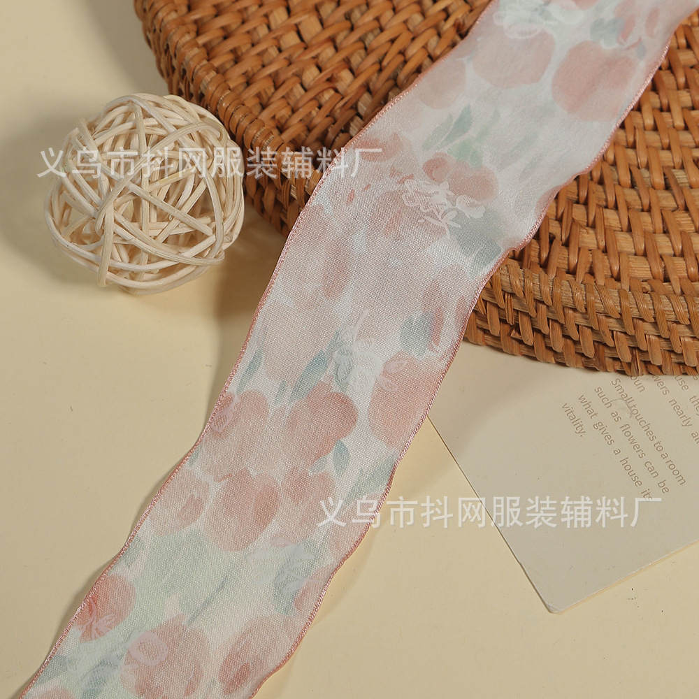 4cm color mareo encaje transparente hilo de nieve cinta clips para el pelo accesorios para el cabello hecho a mano DIY arcos accesorios de ropa material details Picture
