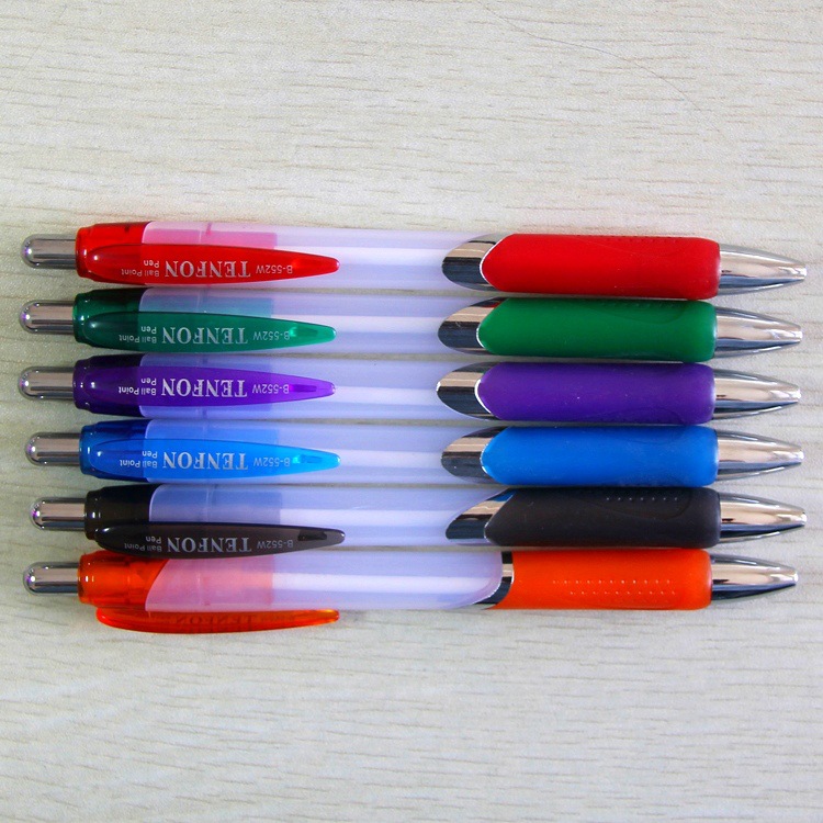 Wenzhou TENFON552W Press Ballpoint pen 0.7MM continuous oil-permeable white colored rod ballpoint pen Specification image