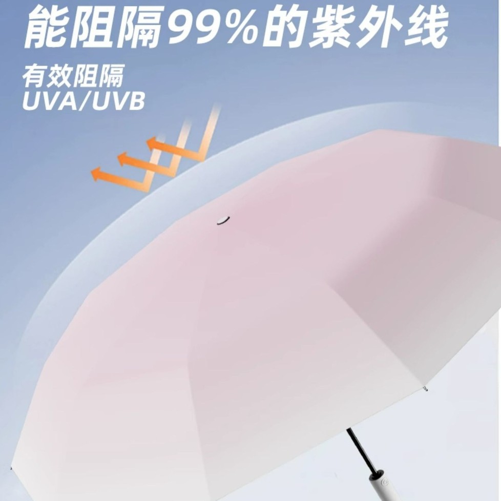 Fully automatic gradient umbrella, all-weather dual-purpose for women and men, thickened and reinforced, specially designed for students to go to school with UV protection Item Picture