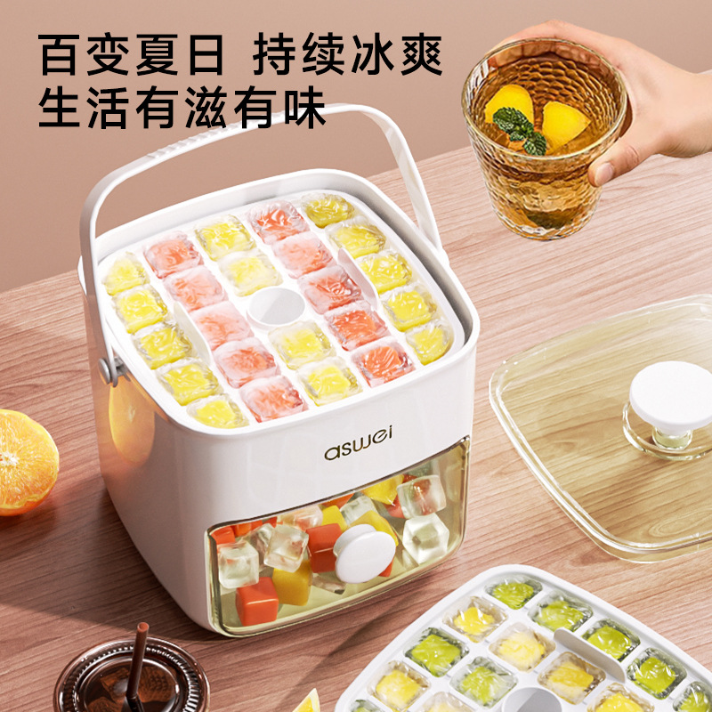 Press ice cube trays, ice cube molds, ice boxes, ice hockey balls, magic molds, large-capacity ice storage, household food-grade refrigerators Application Scenario