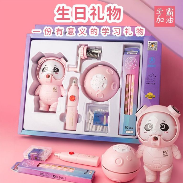 Pencil sharpener, desktop cleaner, electric eraser, student stationery set, primary school student Panda Kapipala gift Application Scenario