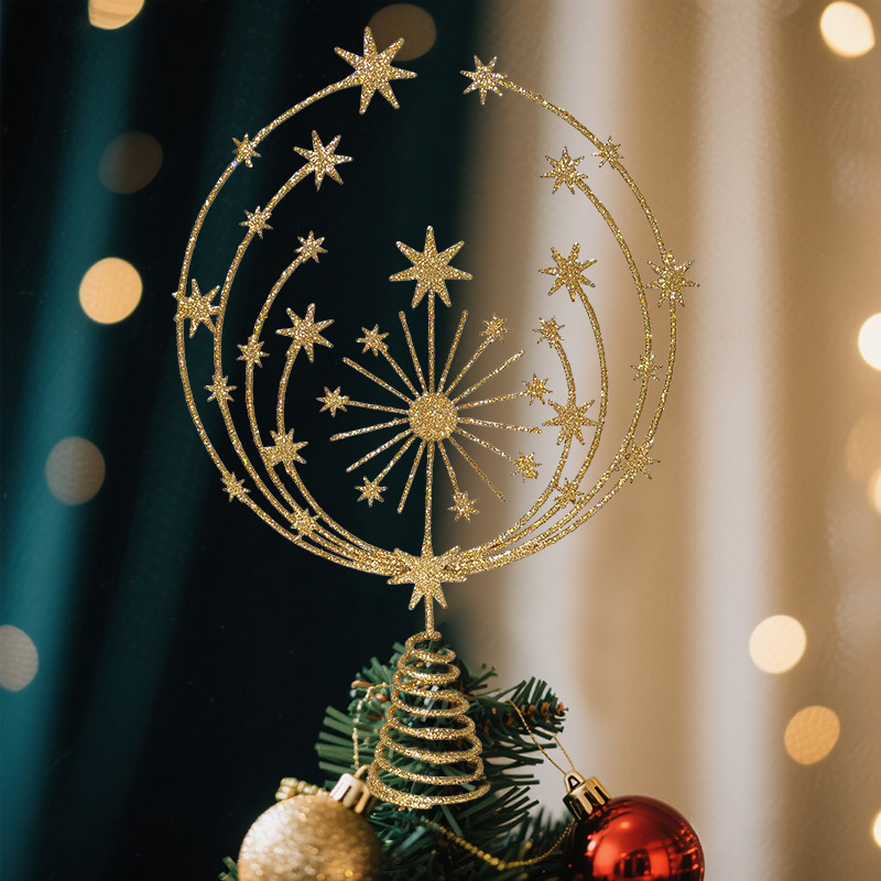 New iron Christmas tree top star decorative item, Christmas scene arrangement, Christmas tree decoration, tree top star