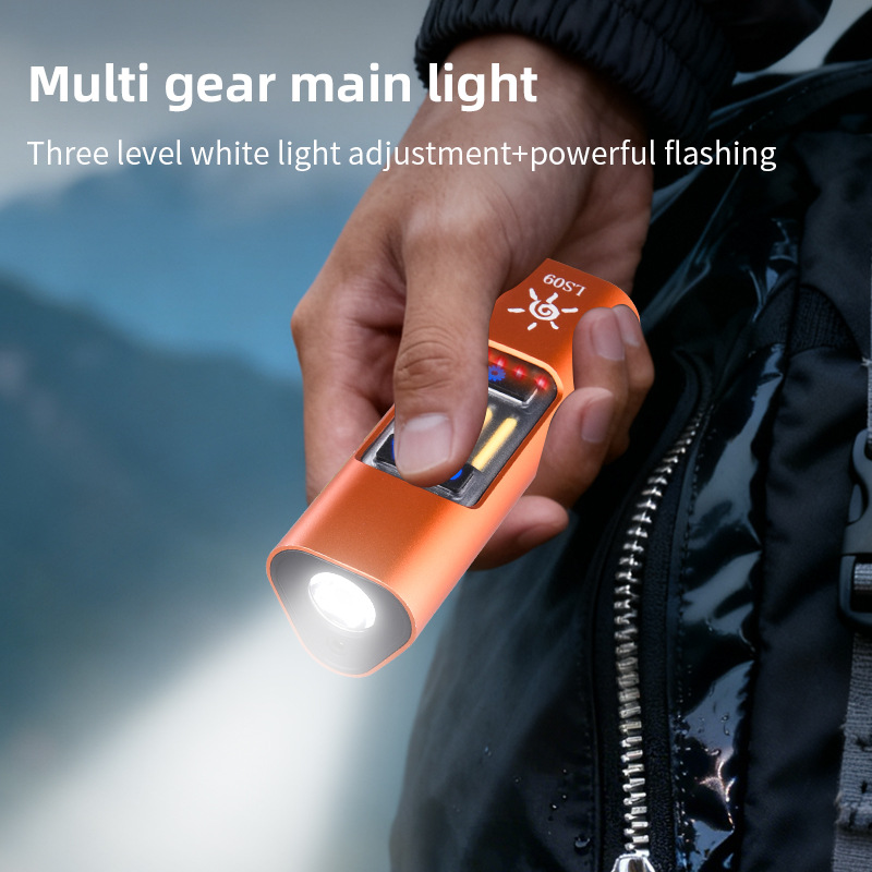 2026 New EDC Mini Multi-source Flashlight with Magnetic Laser Red Light Warning Tool Lamp TYPE-C Charge Specification image