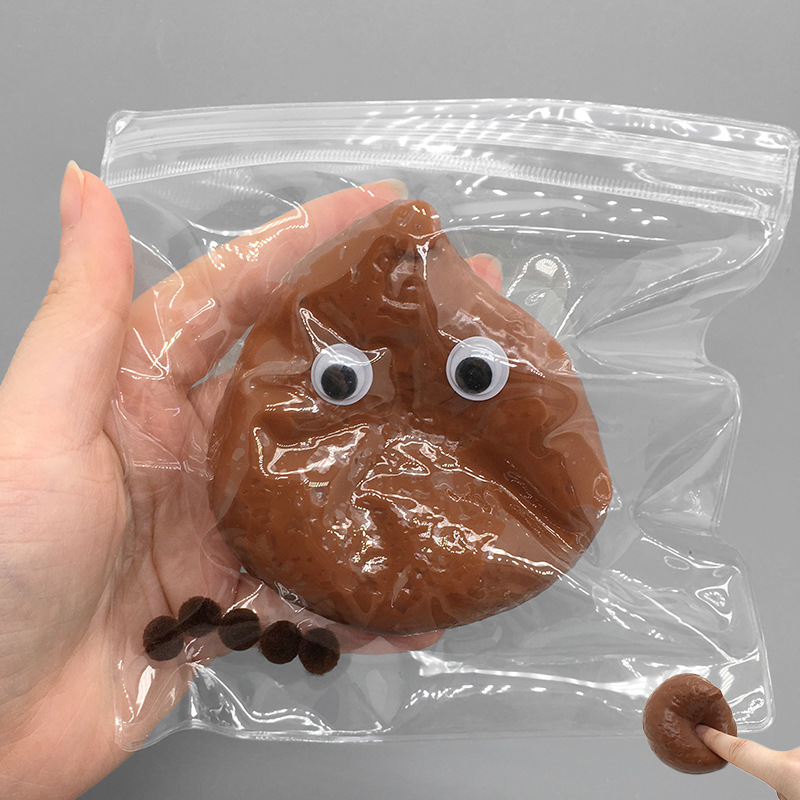 Cross-border parody creative cartoon poop, elastic stretch, deformation, rebound, pinching fun, pranking and venting details Picture