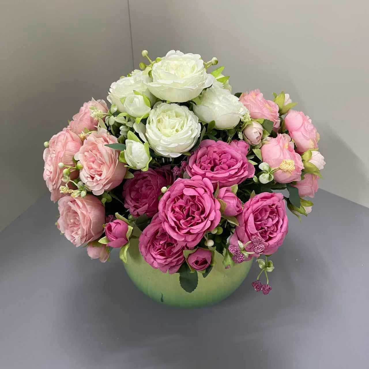 仿真花束跨境巴黎牡丹绣球婚礼酒店插花布置家居客厅桌面装饰摆件