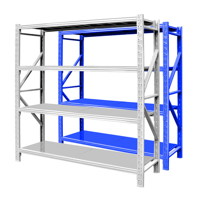 Jinshuo shelves 300KG grayish-white light-duty shelves, multi-layer detachable load-bearing storage racks, warehouse storage shelves Item Picture