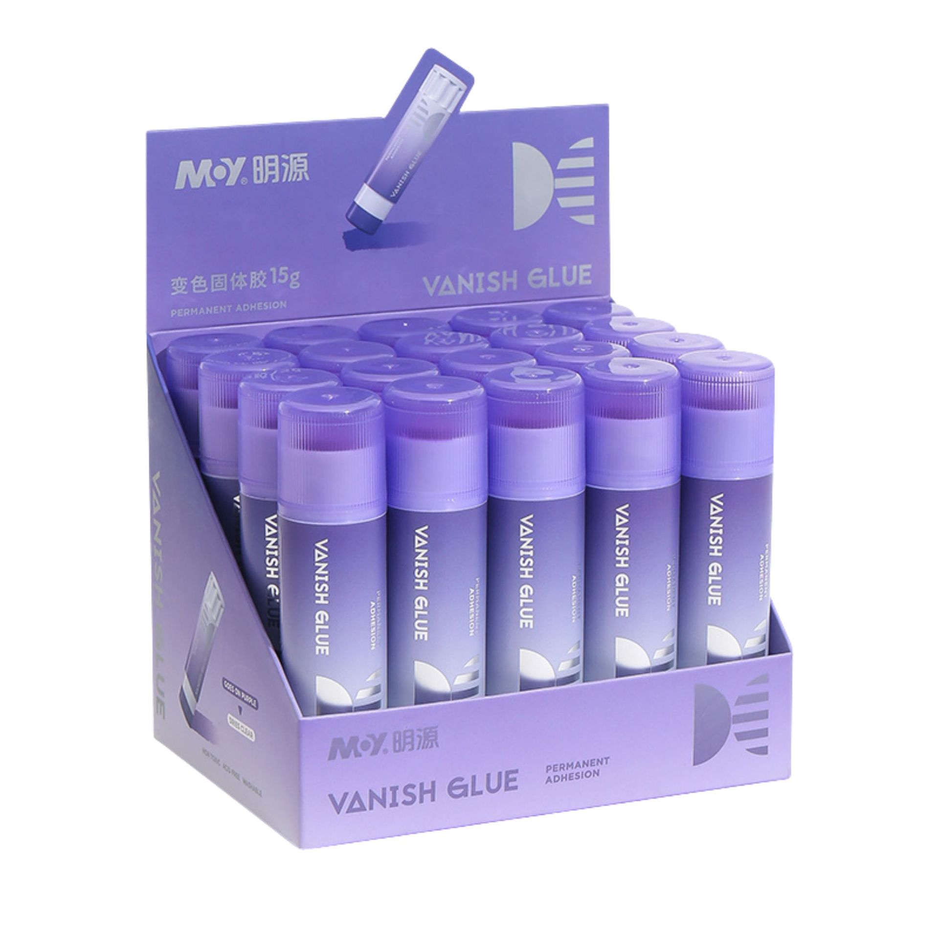 Purple solid glue color-changing PVP glue stick cos eyebrow masking student handcrafted glue, formaldehyde-free, high viscosity stationery wholesale Item Picture