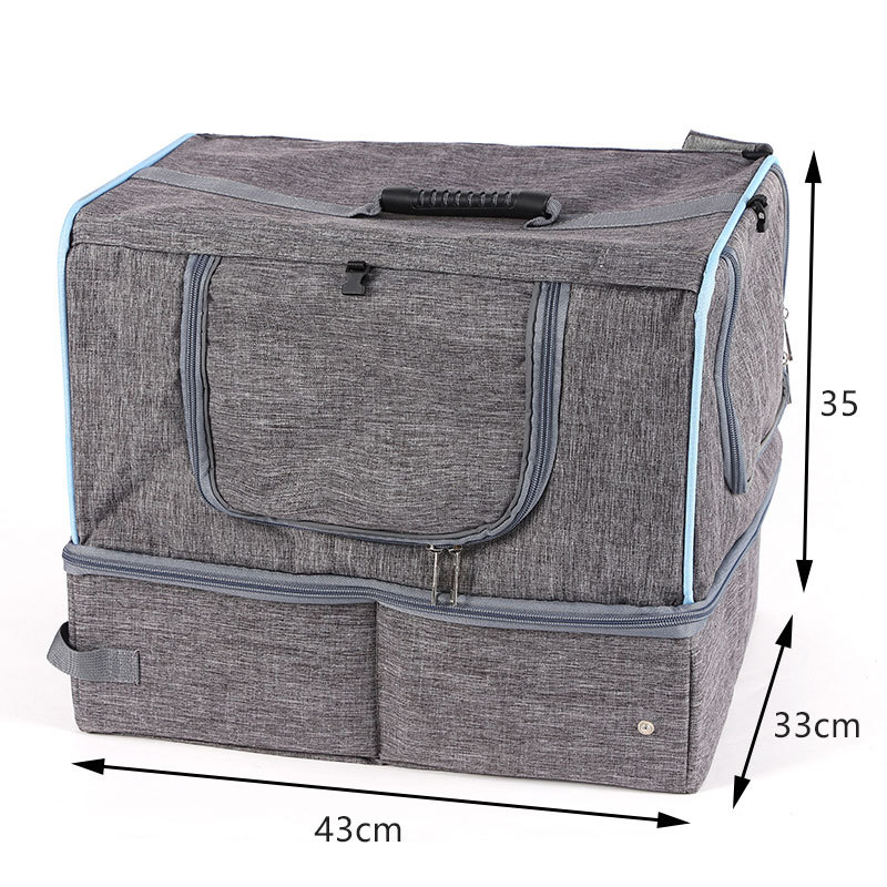 Rongka Pet Cross-border Oxford Cloth Cat Litter Box Bag: Simple, individual, foldable, waterproof travel cat bag, portable cat bag for going out Item Picture