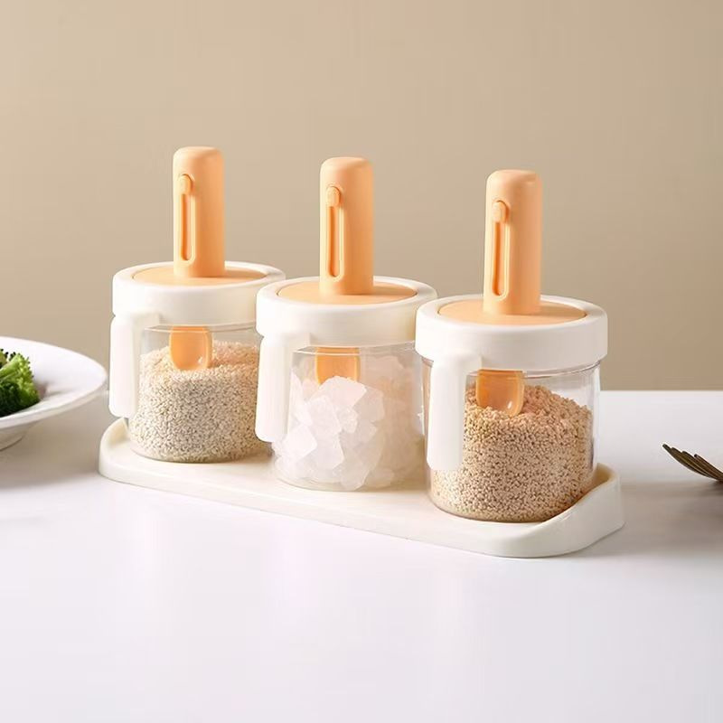 家用高颜值调料盒厨房调料罐味精密封调味罐家用盐罐调料瓶套装产品图