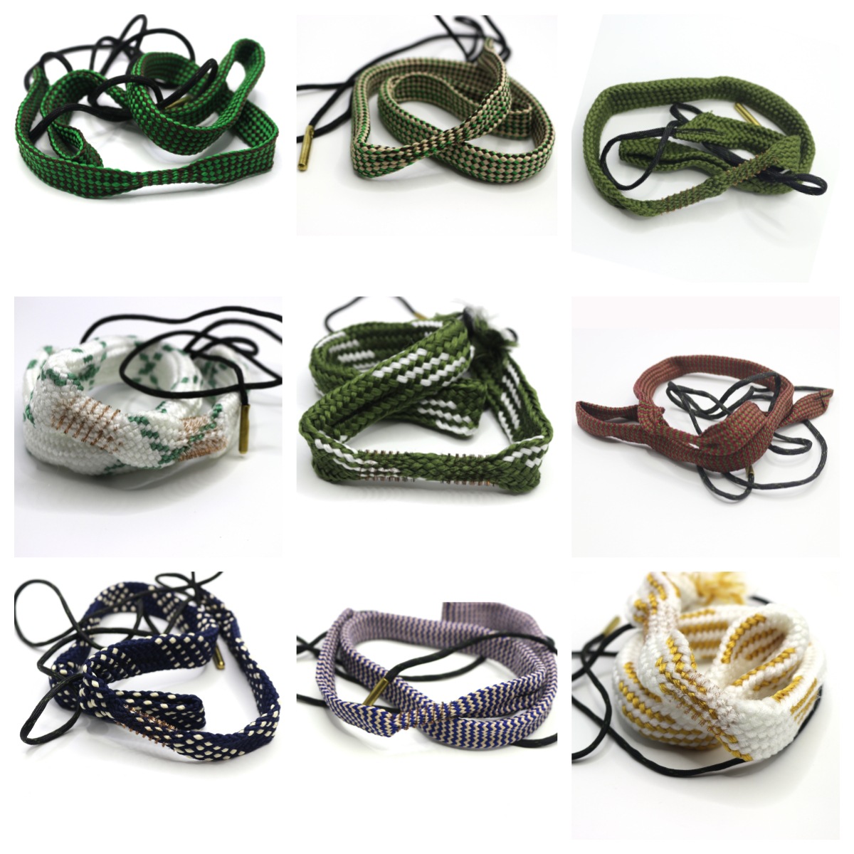 Wholesale of cross-border gun ropes of various specifications 12GA/5.56MM/7.62MM/9MM, cleaning cotton brushes, gun barrel brushes, and rope brushes Specification drawing