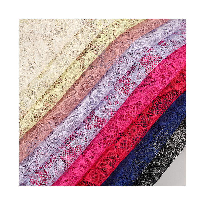 In-stock floral polyester non-elastic lace fabric warp knitted hollowed-out lace dress, wedding dress and evening dress lace fabric Application Scenario