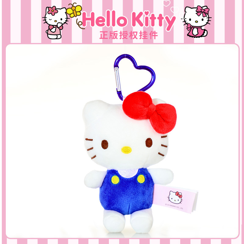 正版三丽鸥hellokitty凯蒂猫包包挂件毛绒公仔钥匙扣书包挂饰玩偶产品图