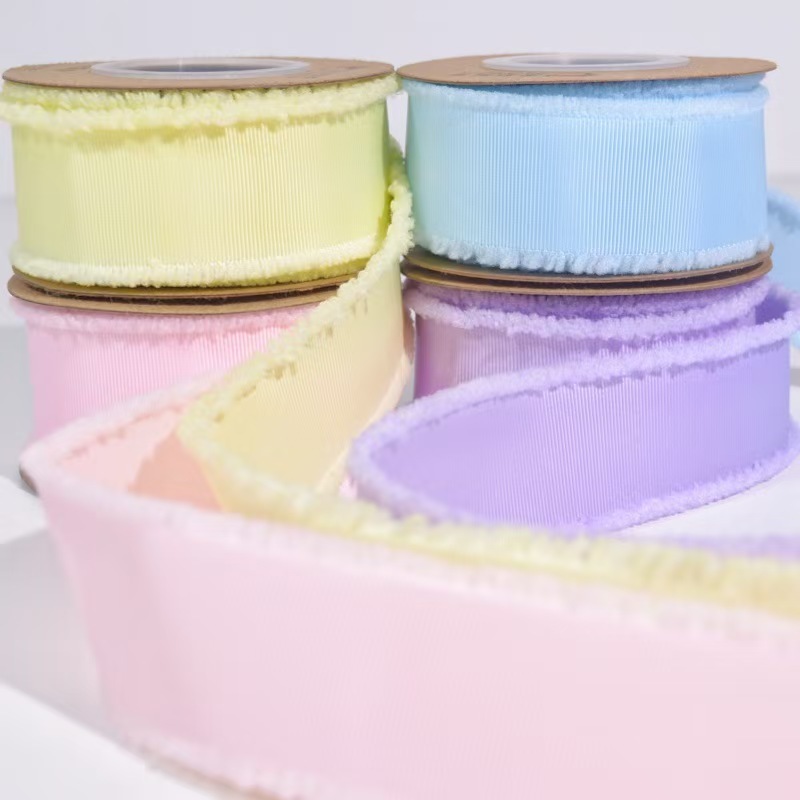 螺纹须边带厂家直销50码每卷服装玩具辅料手工蝴蝶结礼品包装丝带