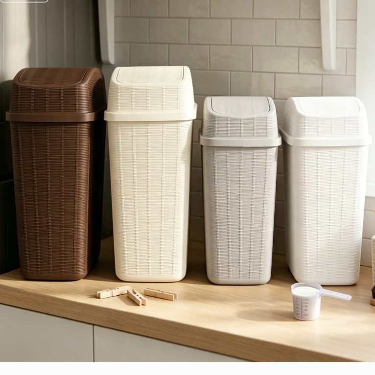 Household, office, kitchen trash cans, high appearance level, toilet and bathroom trash cans, lidless, bedroom and living room trash cans details Picture