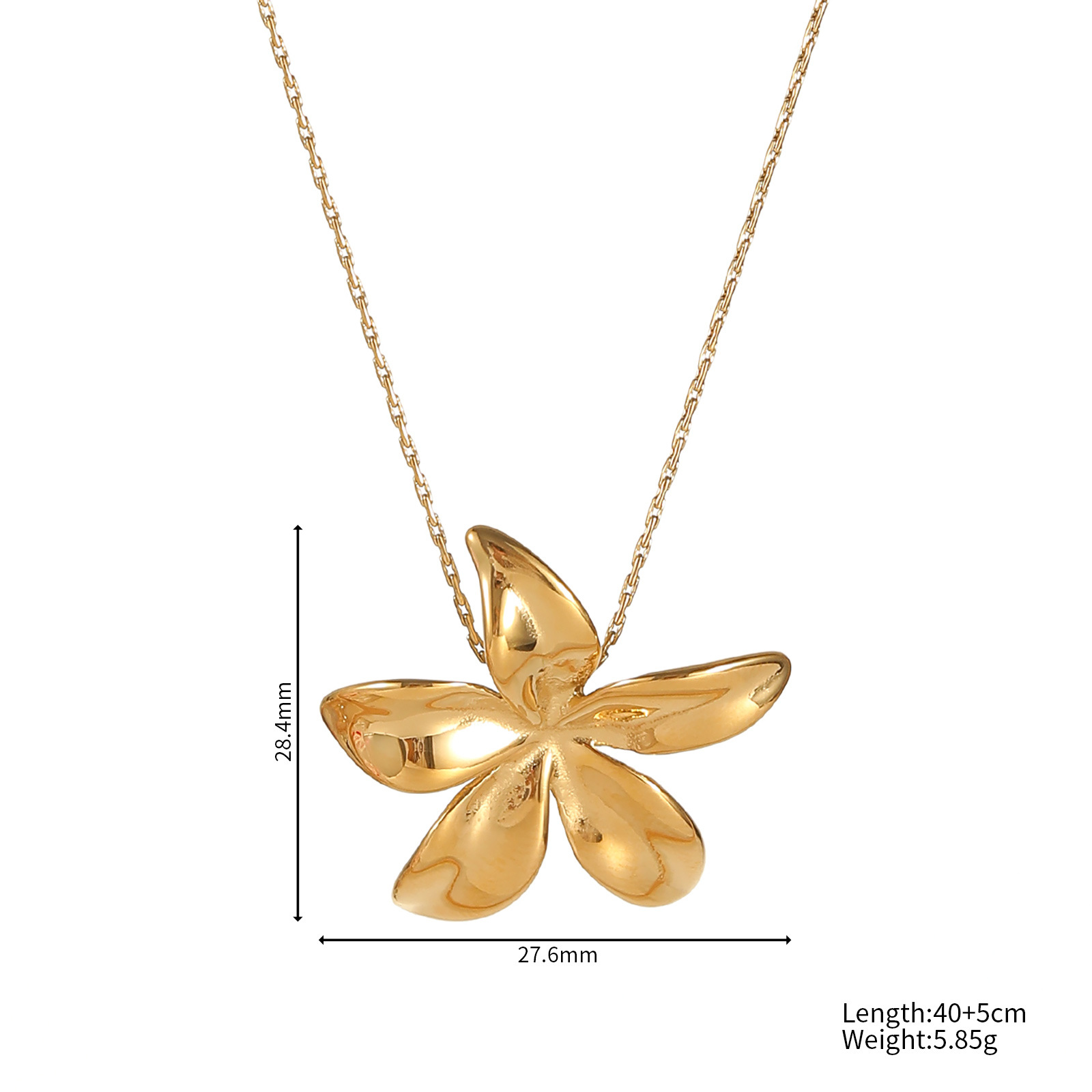 花朵个性自然新款不锈钢轻奢潮流吊坠不掉色高级感小众项链细节图