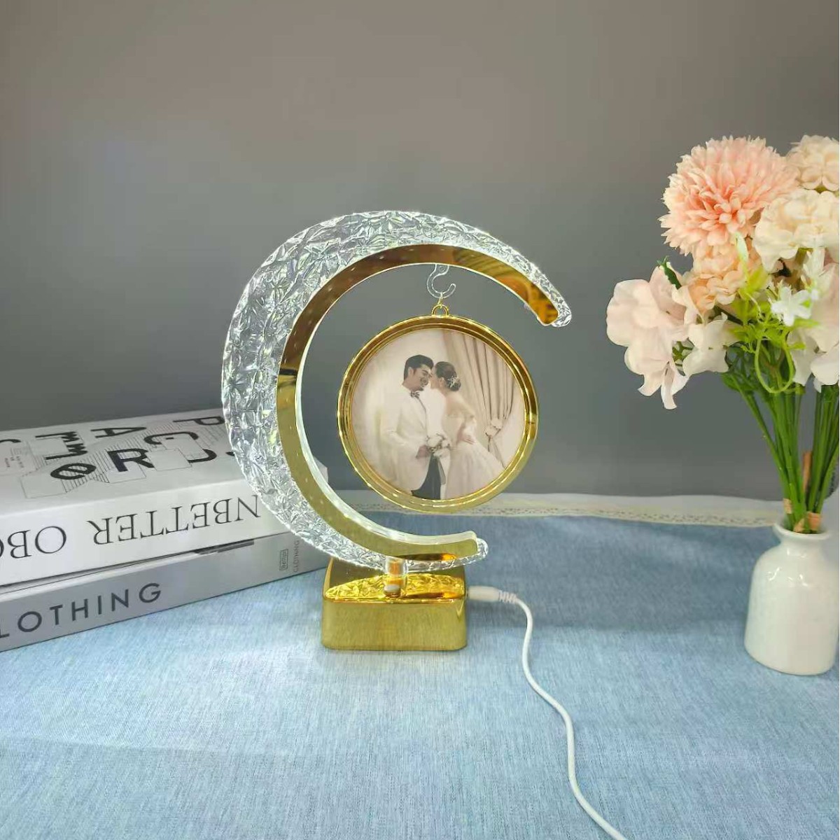 LED相框灯发光相框发光的创意相框月亮外框柔光护眼ins风桌面美学