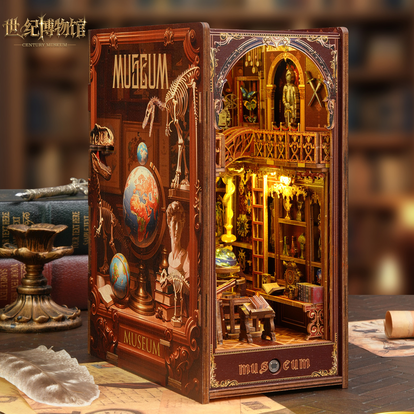 Jiate Cultural and Creative diy Bookstand Century Museum Handcrafted Assembly Bookstand diy House 3D Model details Picture