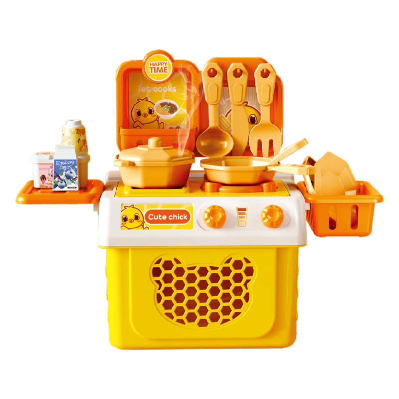 Little Yellow Duck baby kitchen toys, simulated cooking, children's house play, kitchenware sets, girls' toys Item Picture