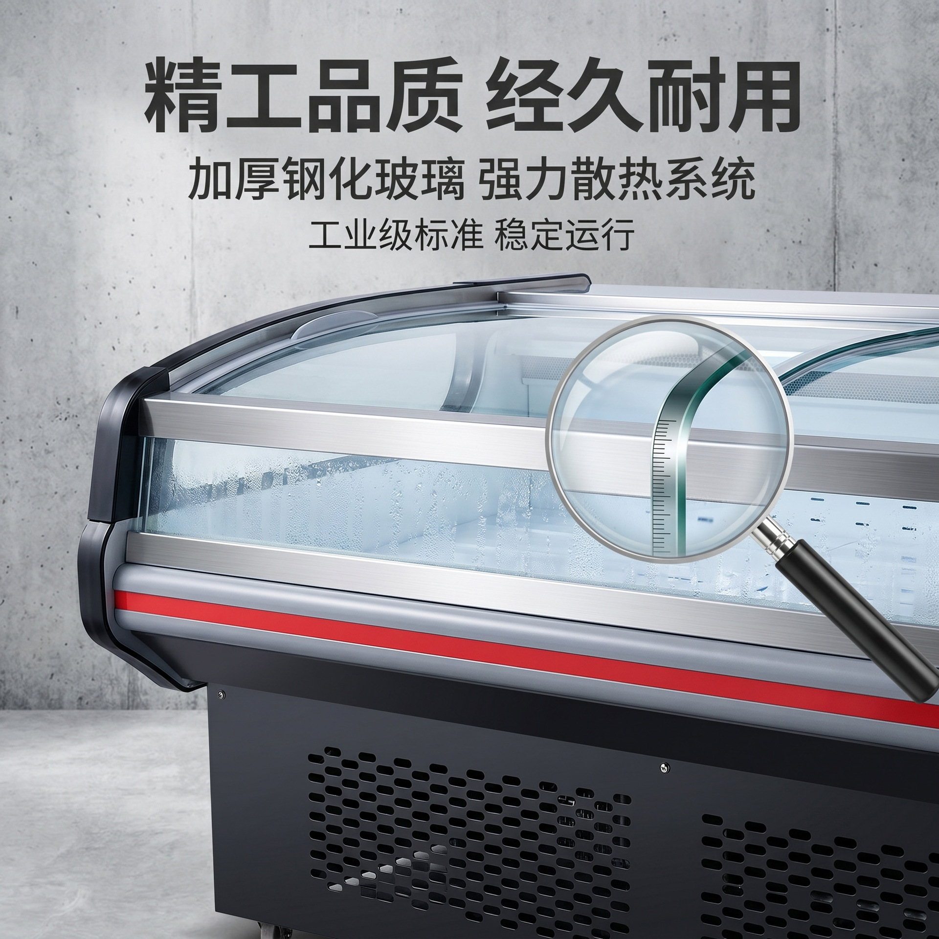 Commercial cooked food preservation cabinets, refrigerated display cabinets for fresh produce, cold dish cabinets for marinated food, and air-cooled cabinets for supermarket vegetables and fruits Specification image