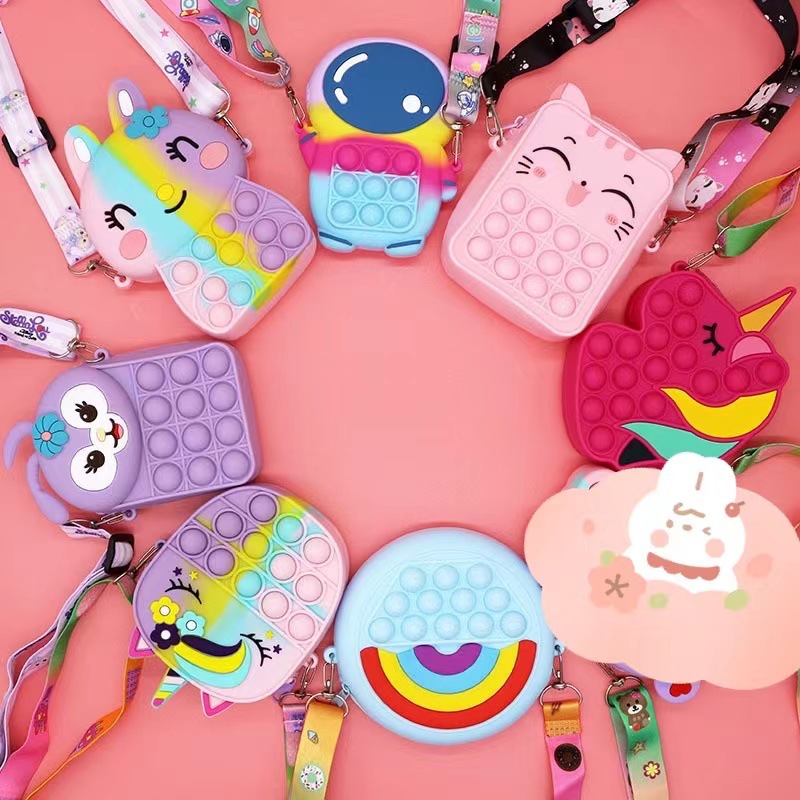 Rat Killer Pioneer Silicone Cartoon Press crossbody Bag, Unicorn Children's single-shoulder bag, Girls' crossbody small square bag wholesale Rat Killer Pioneer Silicone Cartoon Press crossbody Bag, Unicorn Children's single-shoulder bag, Girls' crossbody small square bag wholesale