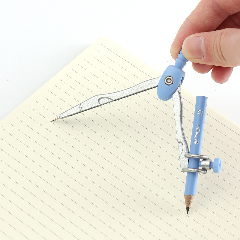 Xiaoyu 'er Compass Three-piece Set with pen holder, alloy single compass for precise drawing, exam supplies cartoon compass Item Picture