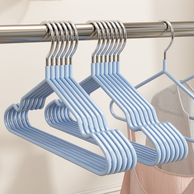 New thickened coat hanger with plastic coating, extra thick coat hanger, adult coat hanger with plastic coating, anti-slip and traceless clothes hanger, children's clothes hanger