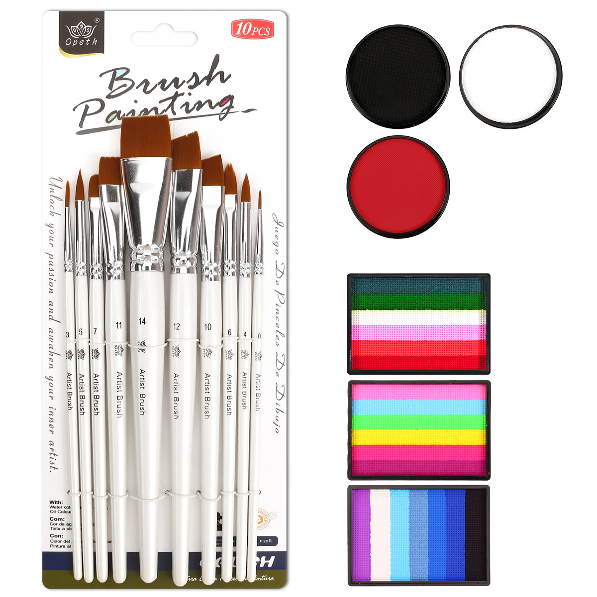 Cross-border water-soluble face multi-color face color set, body painting pigments, face color, children's face painting, opera color Item Picture