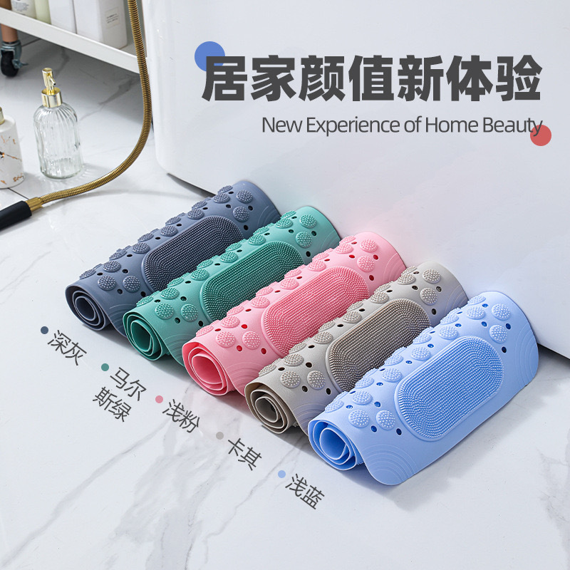 Summer special bathroom anti-slip mat, square household massage foot mat, bathroom washable bathtub mat, plastic floor mat details Picture