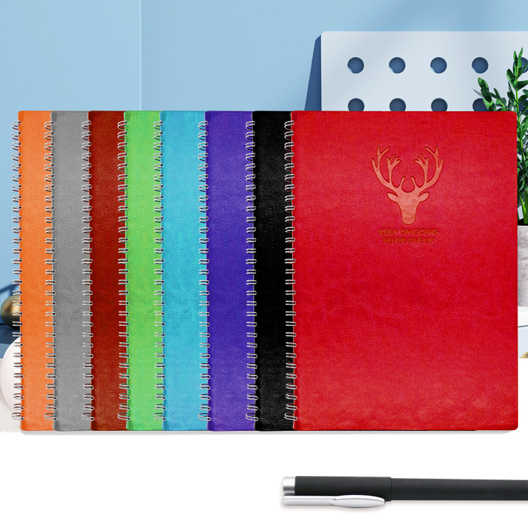 Yalong Cross-border Leather A5 Notebook Calendar Day Plan Special Notebook Soft Leather Printed Spiral Notebook Specification image