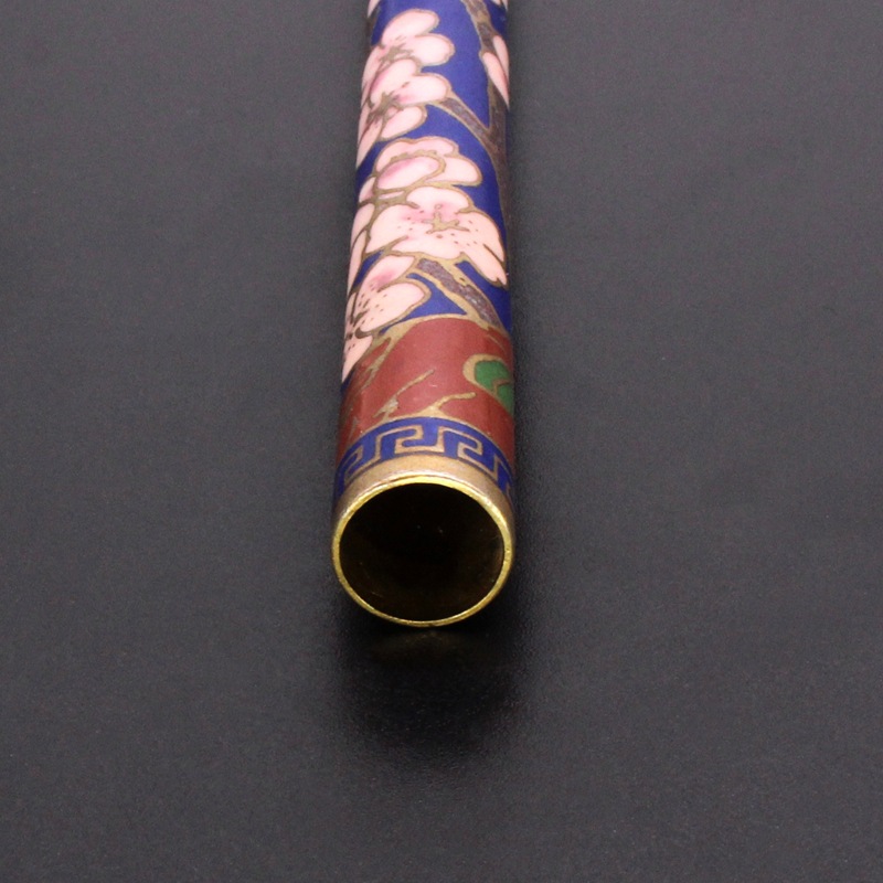 Beijing Cloisonne classical Culture Ethnic style writing brush decorative accessories copper base mechanism enamel writing brush shaft Application Scenario