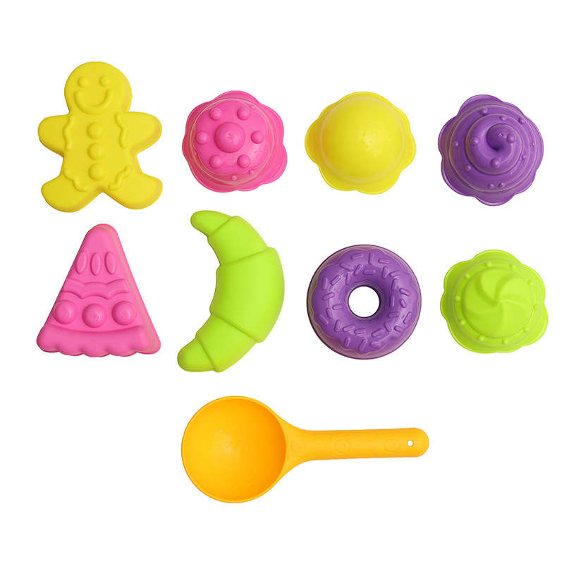 跨境动力玩沙戏水玩具过家家益智沙滩玩具甜筒点心套餐厂家批发白底实物图