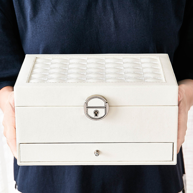 Jewelry storage box, high-end multi-layer large-capacity home accessories, earrings, stud earrings, necklace drawer, jewelry box Specification image
