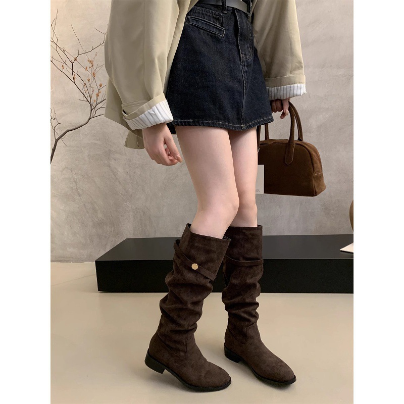 女式皮靴实物图