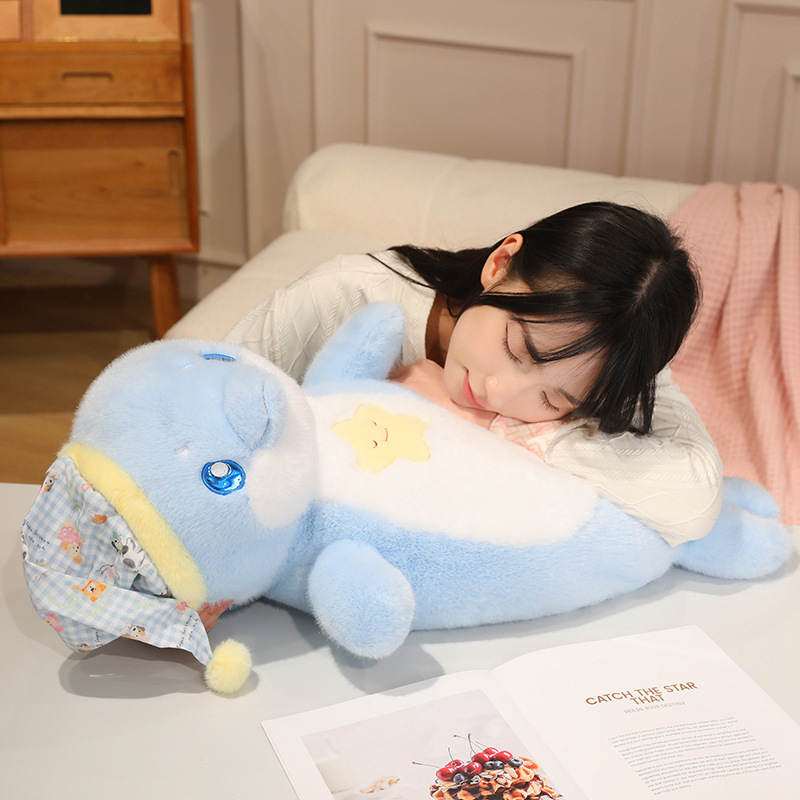 Cute star and moon night little dolphin doll Plush toy doll, bed lullaby and companion doll pillow wholesale Application Scenario