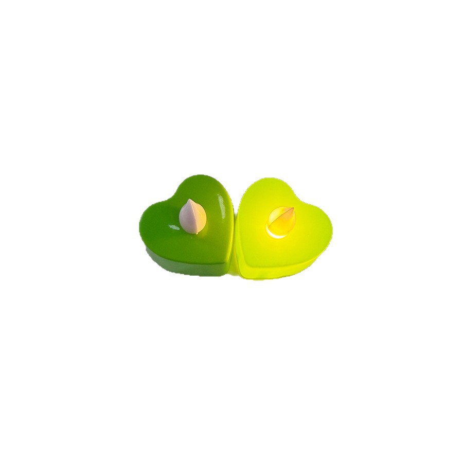 New heart-shaped colored shell tea wax LED electronic candle, confession and proposal prop, party and Christmas supplies Item Picture