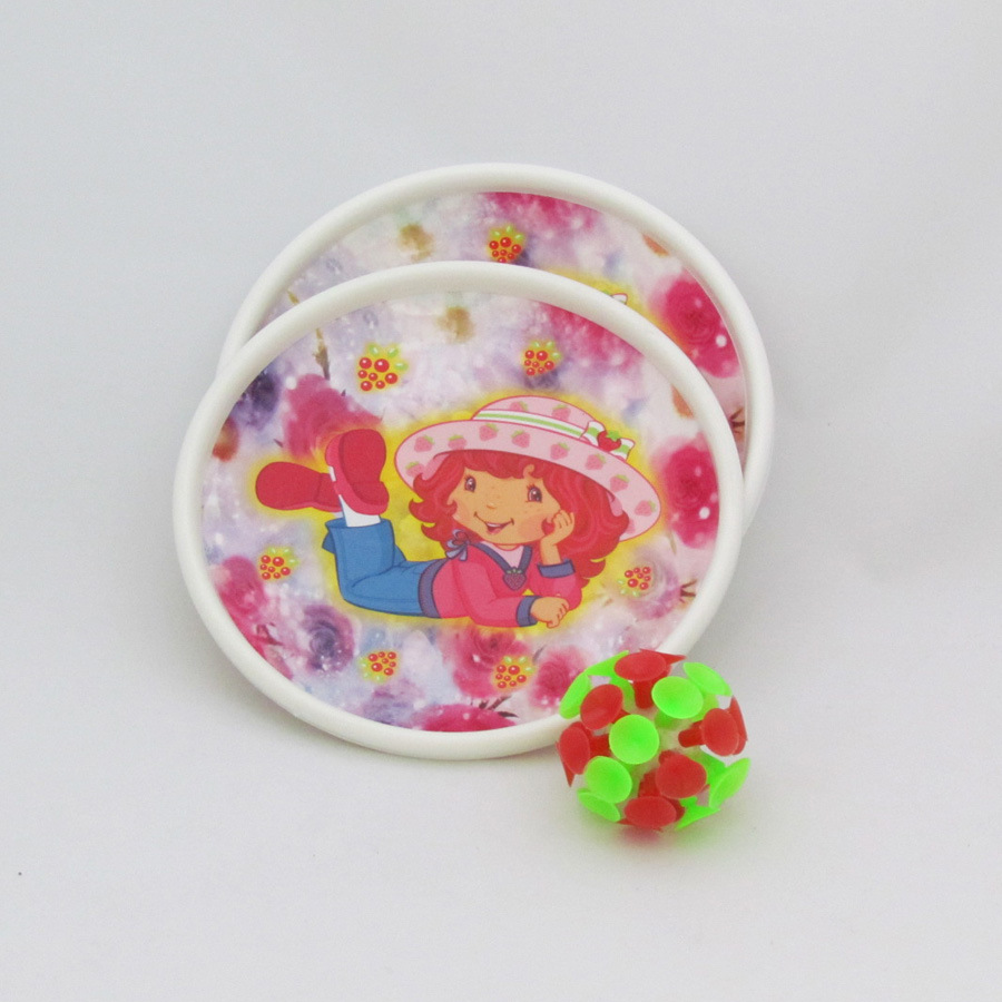 生产亲子儿童解压游戏运动玩具发光吸盘球粘粘球手抛球PVC粘靶球产品图