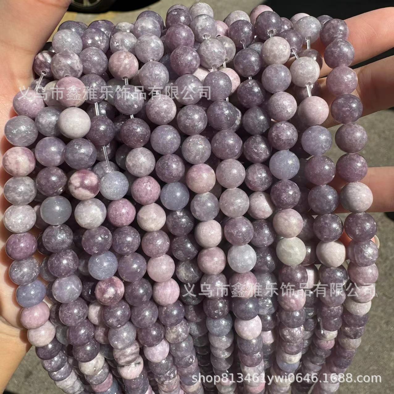 Factory direct sales of natural purple heart stone loose beads, purple cloud mother beads, semi-finished purple lithium glow beads for diy jewelry accessories