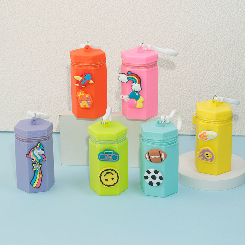 可爱马卡龙色系创意零钱包小包包挂饰i迷你小桶包耳机收纳包硅胶